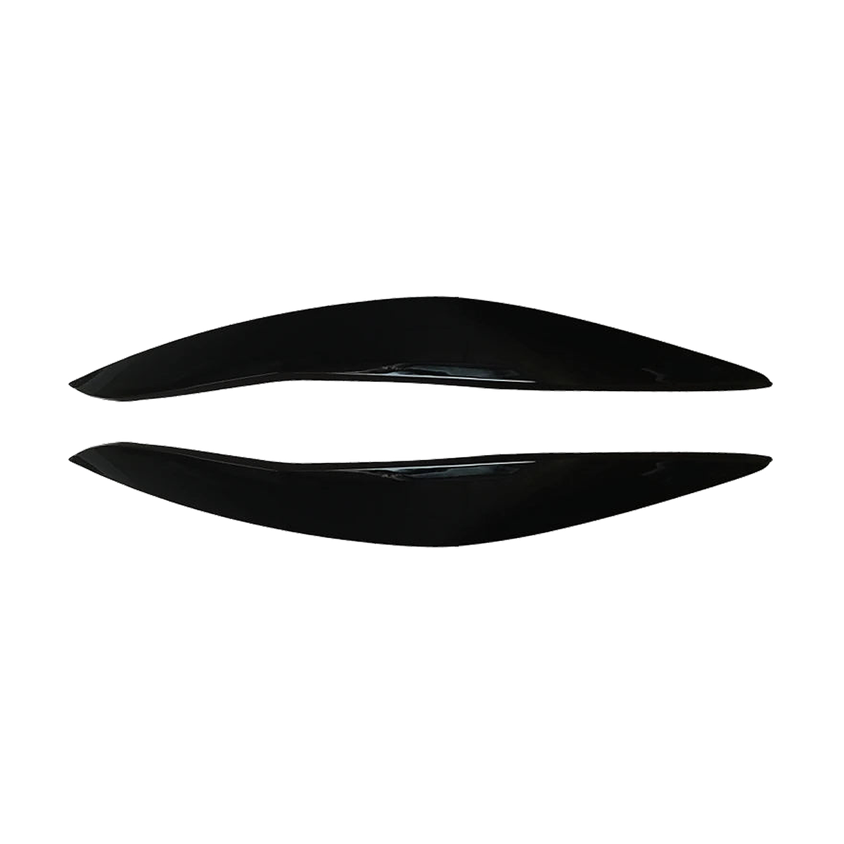 Gloss black finish headlight eyelid eyebrow covers pair for BMW 5 Series F10 / F11 (2011-2014)