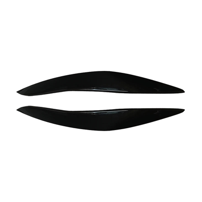 Gloss black finish headlight eyelid eyebrow covers pair for BMW 5 Series F10 / F11 (2011-2014)
