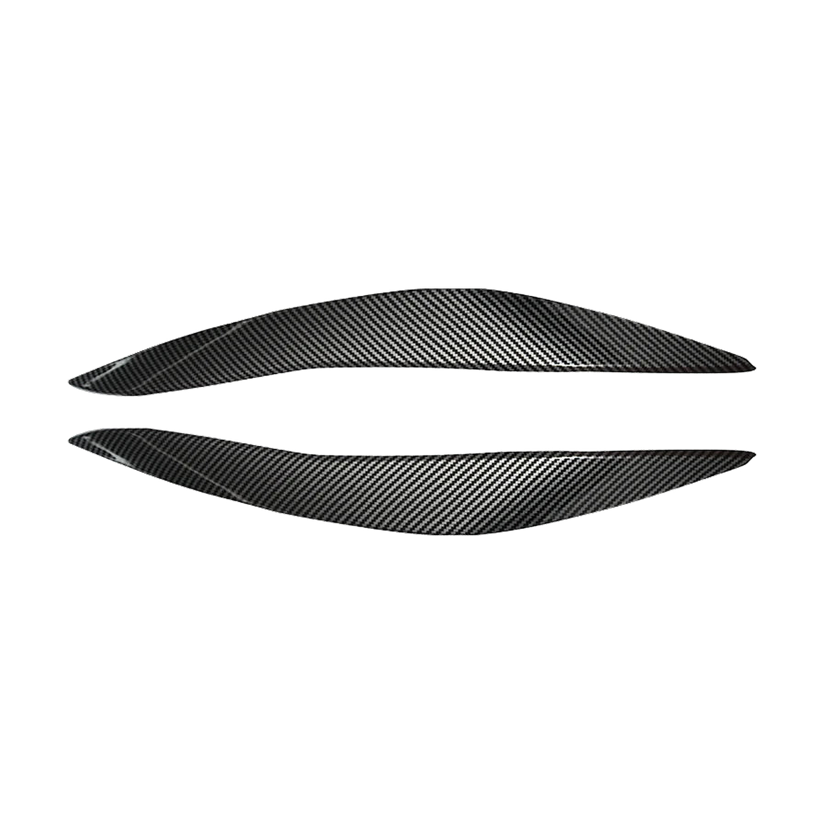 Carbon fiber look headlight eyelid eyebrow covers pair for BMW 5 Series F10 / F11 (2011-2014)