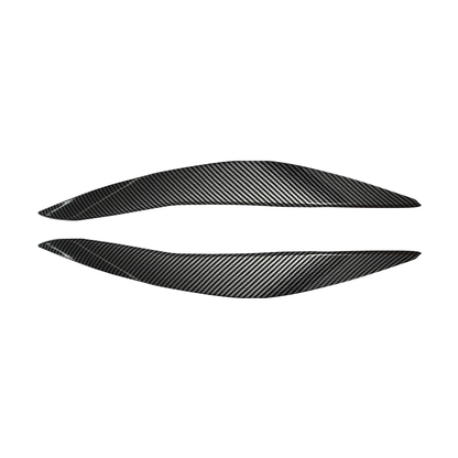Carbon fiber look headlight eyelid eyebrow covers pair for BMW 5 Series F10 / F11 (2011-2014)
