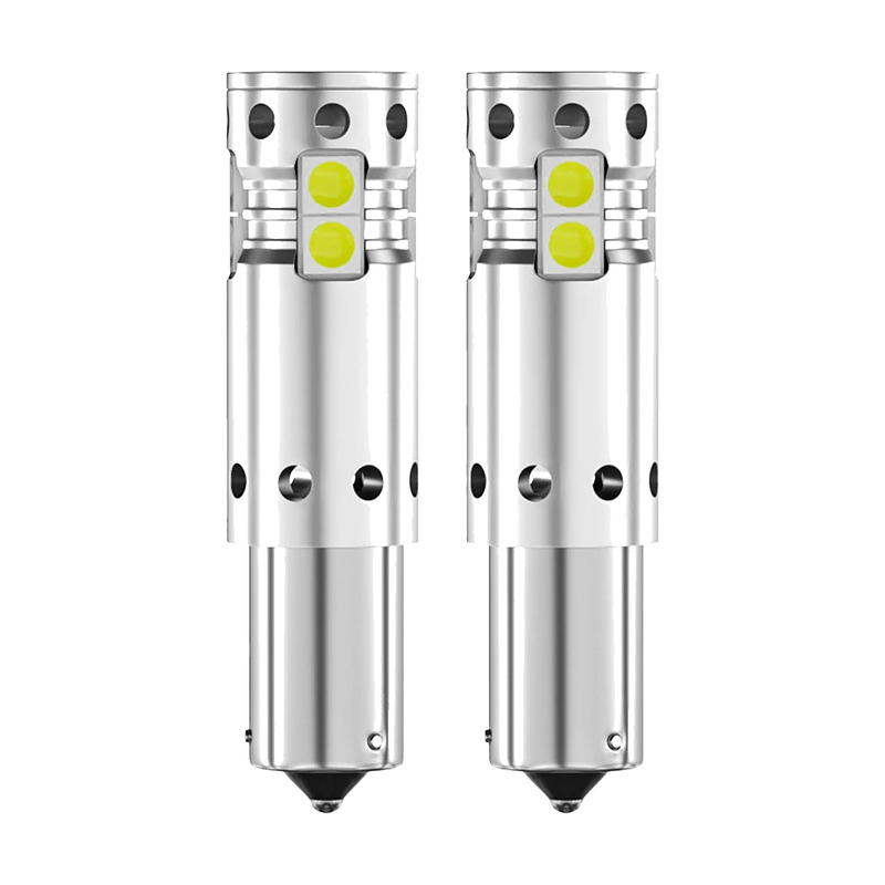 H21W BAY9S LED reverse bulbs pair, front view for BMW F30, F31, G30, F11, G01, E71
