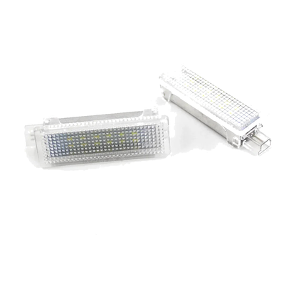 LED footwell and door courtesy light pair, angled view, for BMW E90, E60, F10, F20, E70