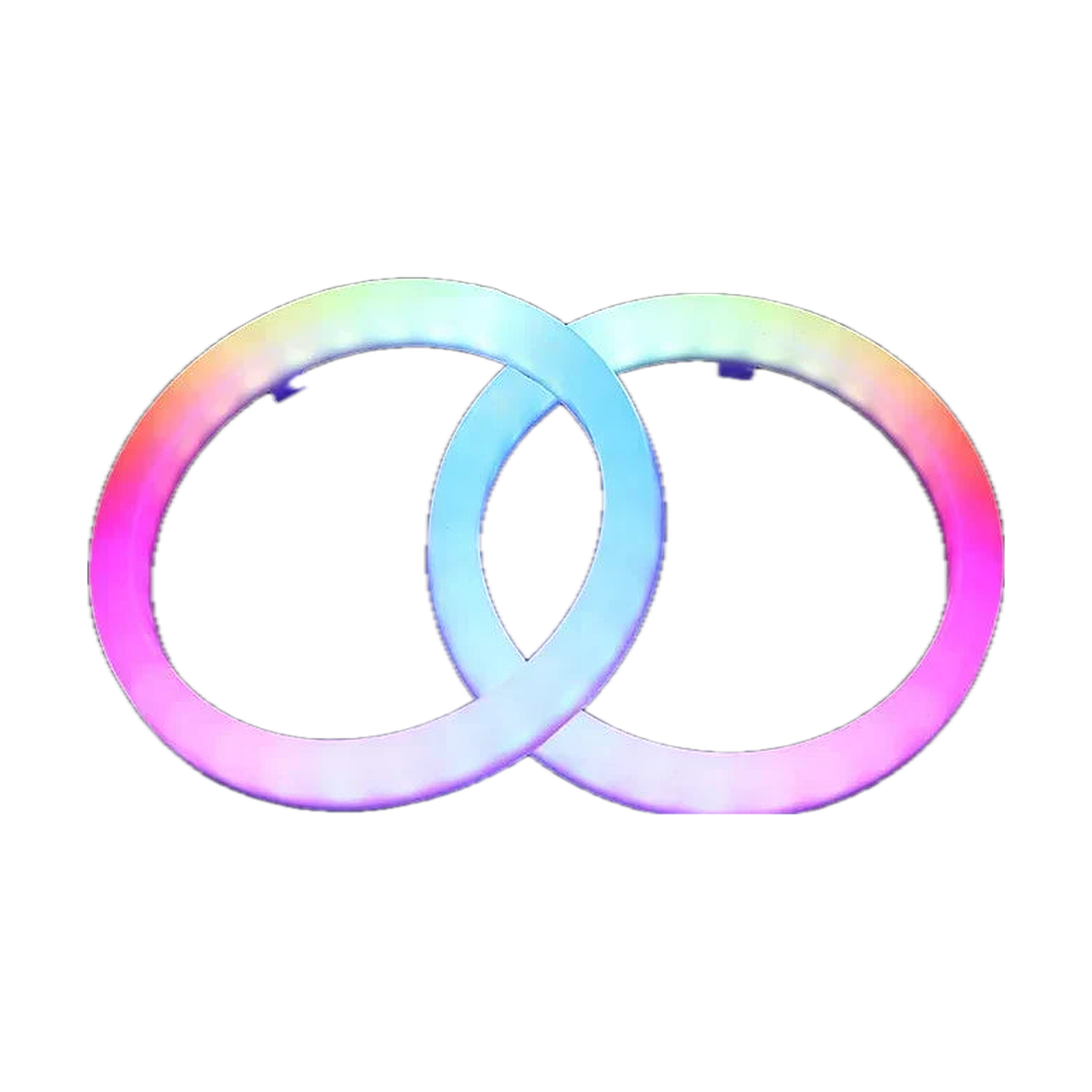 RGB cotton LED halo ring pair glowing multicolor, universal fit for BMW