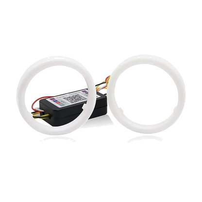 RGB cotton LED halo ring pair with wired LED control module, universal fit for BMW