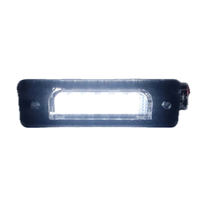LED license plate light illuminated, front view, for BMW E34, E32 (1986-1996)