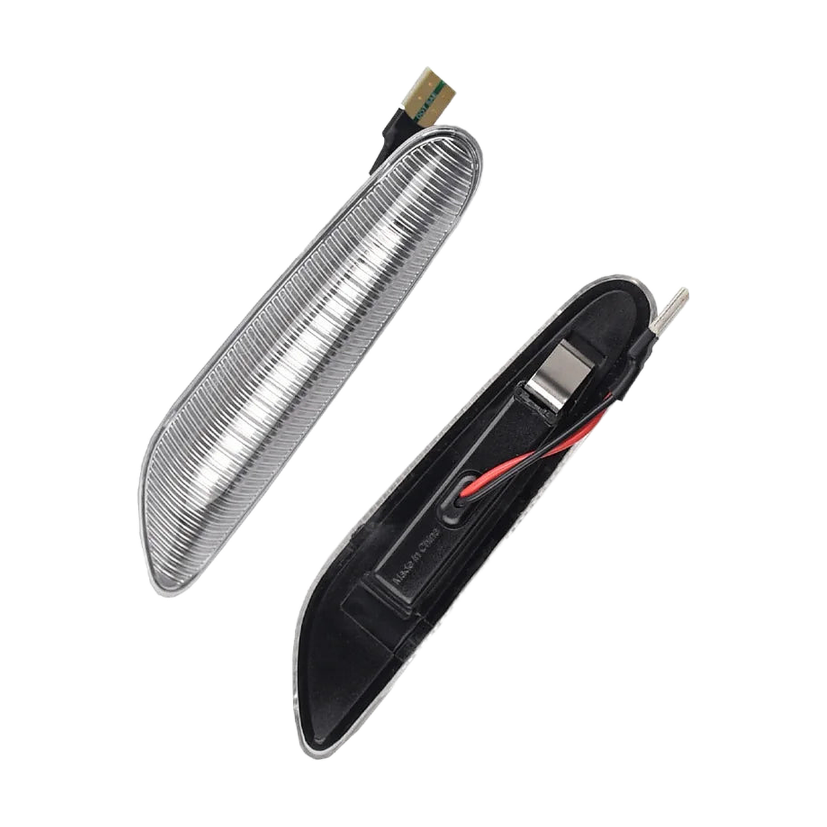 Clear lens sequential LED side marker front and back view, for BMW E90, E60, E46, E82, E84, E83