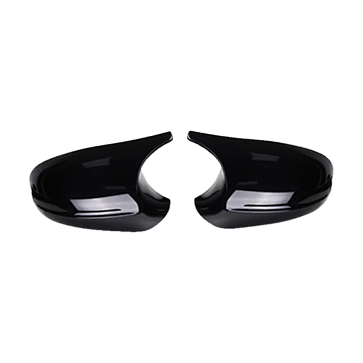 Gloss black M3-style mirror caps with turn signal cutout, pair, for BMW 1/3 Series E81, E87, E90, E91, E92, E93