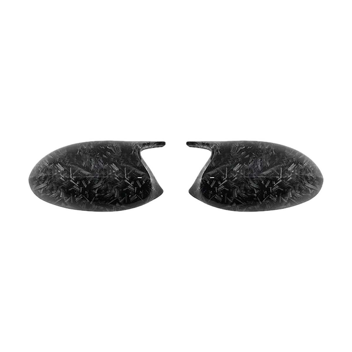 Forged carbon fiber M3-style mirror caps, textured finish pair, for BMW 1/3 Series E81, E87, E90, E91, E92, E93