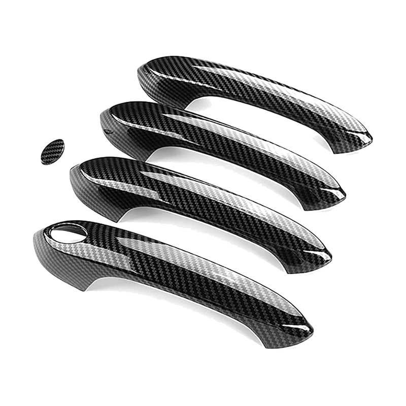 Carbon fiber BMW exterior door handle covers, set of 4 with keyhole insert, for BMW G20, G30, F48, G01, G05