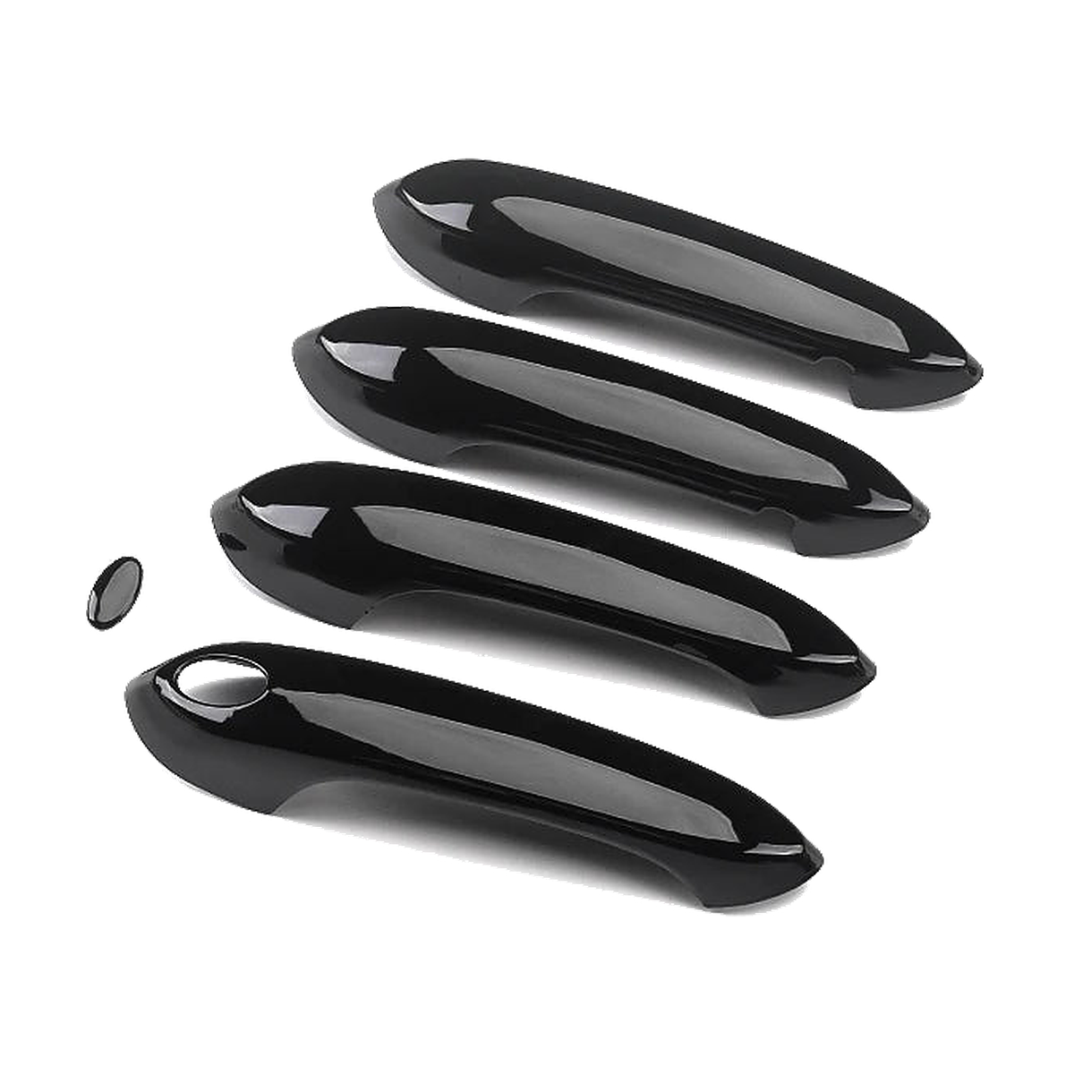 Black BMW exterior door handle covers, set of 4 with keyhole insert, for BMW G20, G30, F48, G01, G05