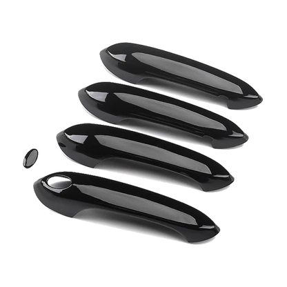 Black BMW exterior door handle covers, set of 4 with keyhole insert, for BMW G20, G30, F48, G01, G05