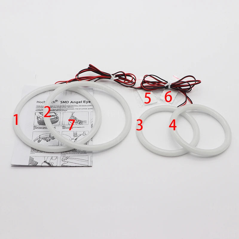 For BMW 3 Series E90 E92 E93 M3 2007-13 Coupe Cabriolet Hight Quality LED Angel Eyes Kit Cotton White Ring