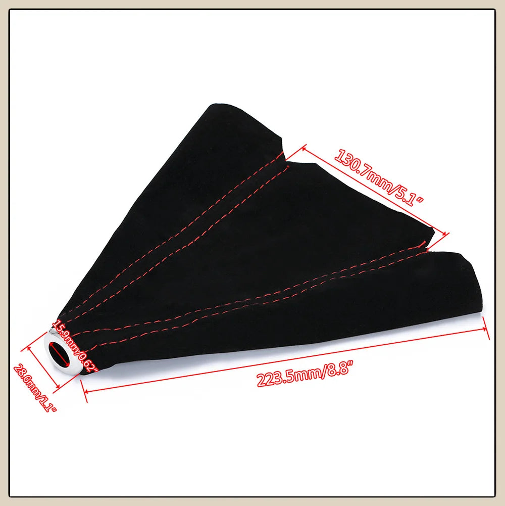 16mm Universal Suede Leather Car Gear Shift Collars Carbon Fiber Auto Car Manual Stick Shifter Knob Gear Shift Boot Cover Gaiter