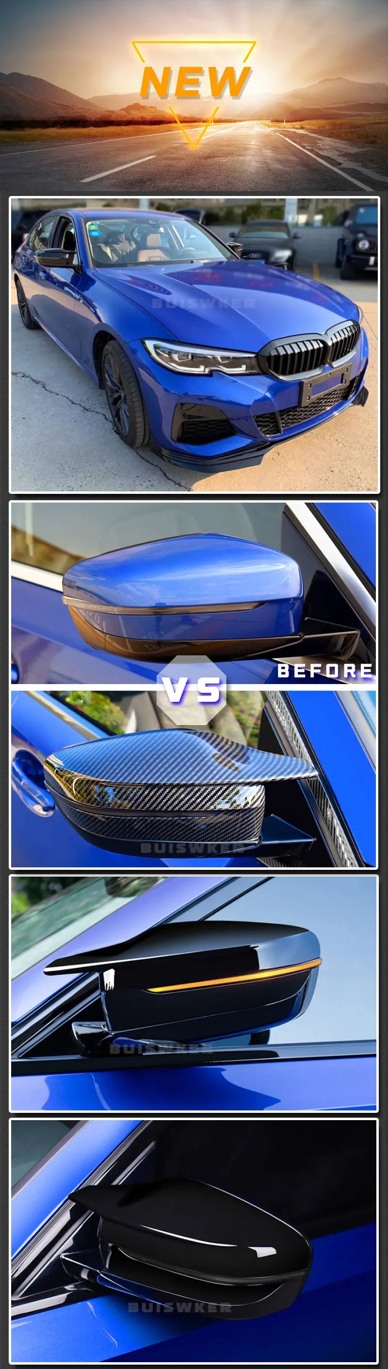 For BMW 3 5 7 8 Series G20 G21 G28 320d 330e 330i G30 G38 G11 G12 G15 G16 Car Side Wing Mirror Cover Rear View Caps