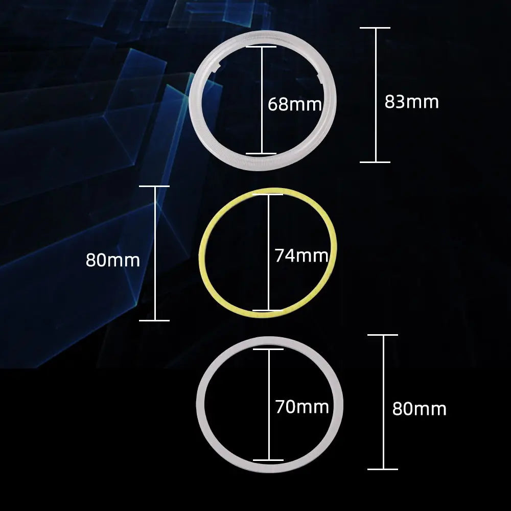 1Pair COB Angel Eyes Halo Rings For LED Car Motorcycle Scooter Headlights 12V With Cover 60mm 80mm 120mm 70mm 90mm 100mm 110mm