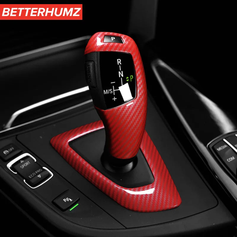 Carbon Fiber ABS For BMW F30 F20 F10 F31 F32 F36 F34 F22 X3 F25 X5 F15 Series 1 3 4 5 Car Gear Shifter Knob Cover Trim Accessory