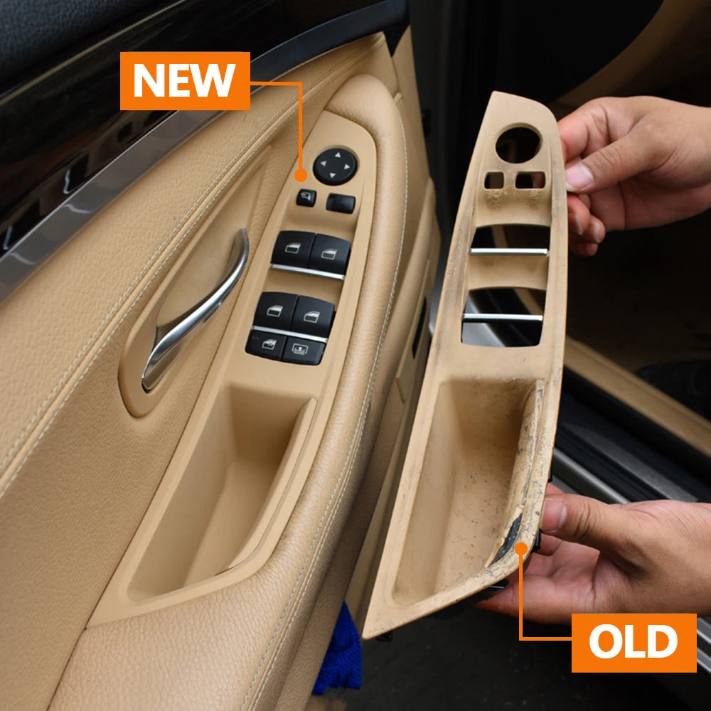 LHD RHD Beige Black Brown Oyster Car Interior Door Armrest Inside Pull Handle Set For BMW 5 Series F10 F11 523i 525i 528i 530i