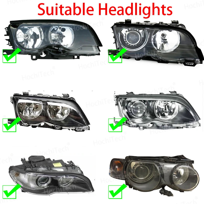 For BMW 3 Series E46 316i 318i 320d 323i 328i 330i 325xi 330d 1998-2005 Excellent LED Cotton Angel Eyes Rings Daytime Light
