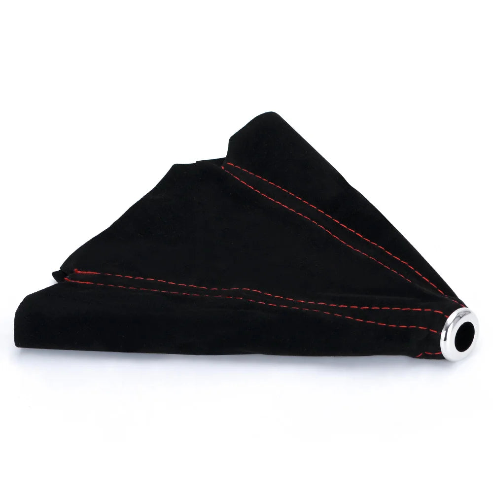 16mm Universal Suede Leather Car Gear Shift Collars Carbon Fiber Auto Car Manual Stick Shifter Knob Gear Shift Boot Cover Gaiter
