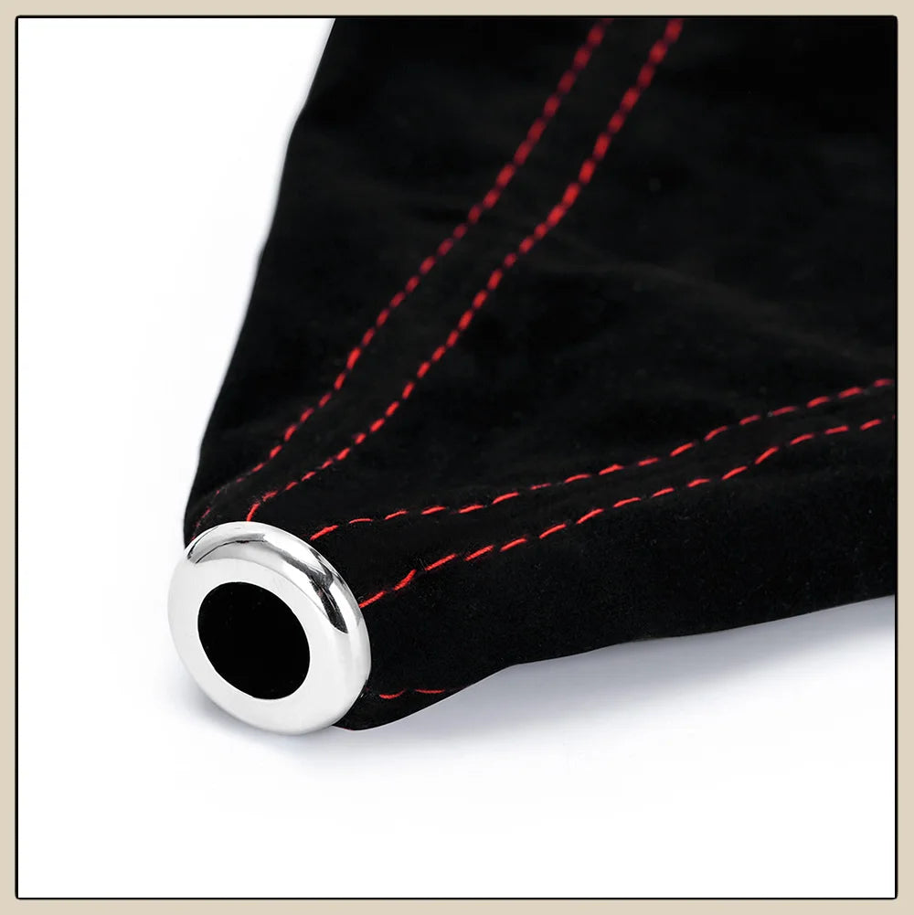 16mm Universal Suede Leather Car Gear Shift Collars Carbon Fiber Auto Car Manual Stick Shifter Knob Gear Shift Boot Cover Gaiter