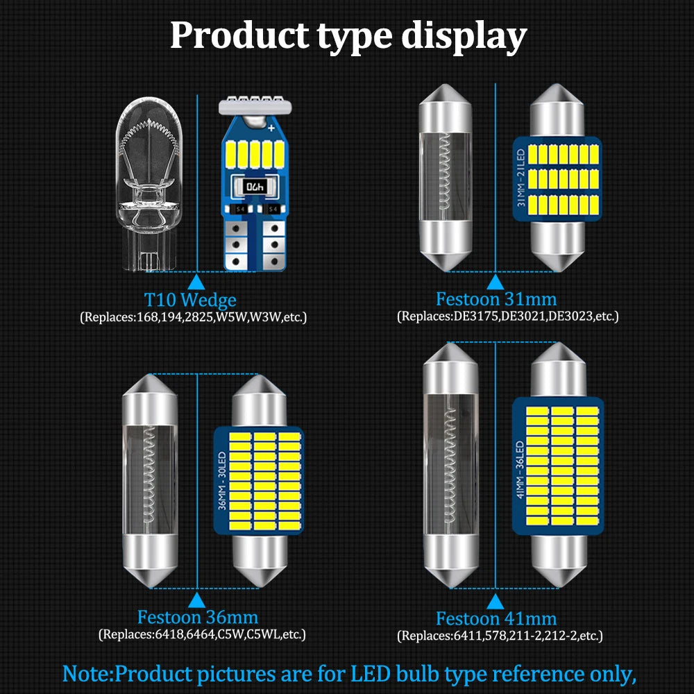 Car LED Interior Light Canbus For BMW E87 E81 F20 E36 E46 E90 E91 E92 E93 F30 E39 E60 E61 F10 F11 E38 E65 E66 328i Accessories