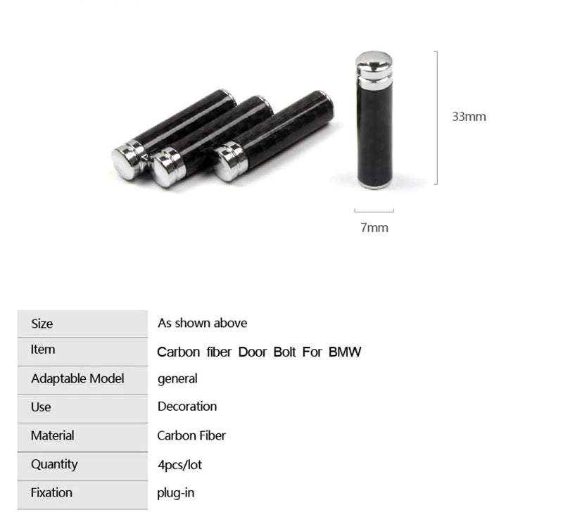 For BMW E46 E39 E60 E90 E36 F30 F10 E53 E34 E30 E70 X3 X4 X5 X6 M3 M5 Carbon Fiber Door Lock Stick Pin Cap Car Interior