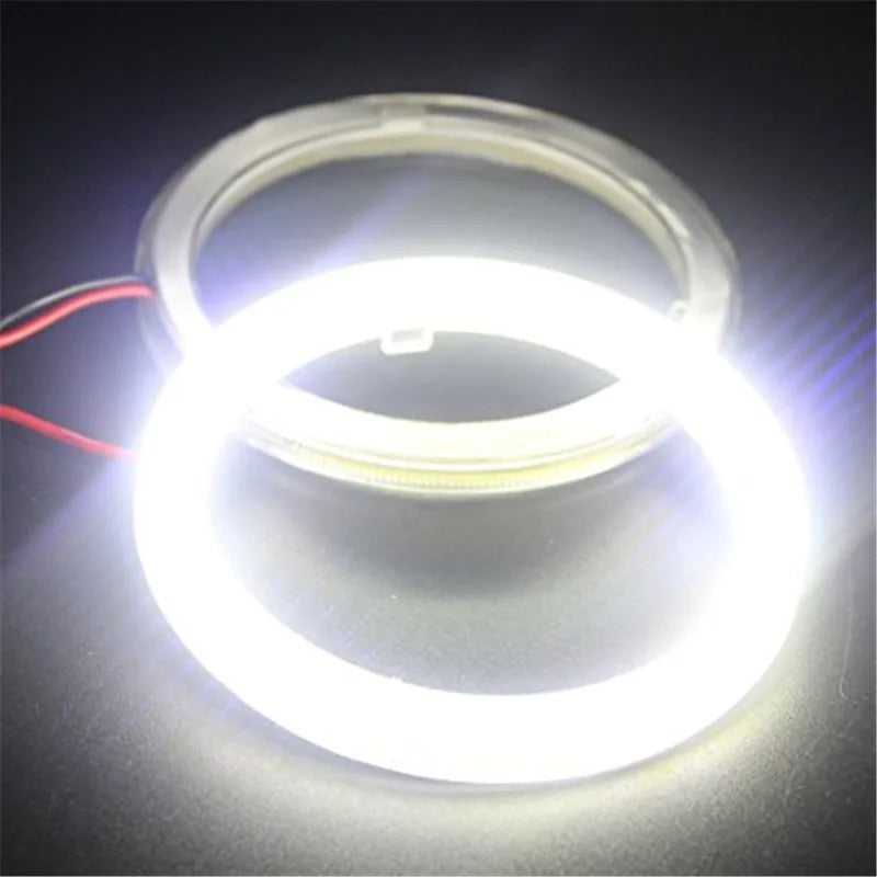 2x Super Bright Halo Rings COB LED Angel Eyes Headlight 60mm 70mm 80mm 90mm 100mm 110mm 120mm Car Motorcycle DRL Light Bulb Lamp