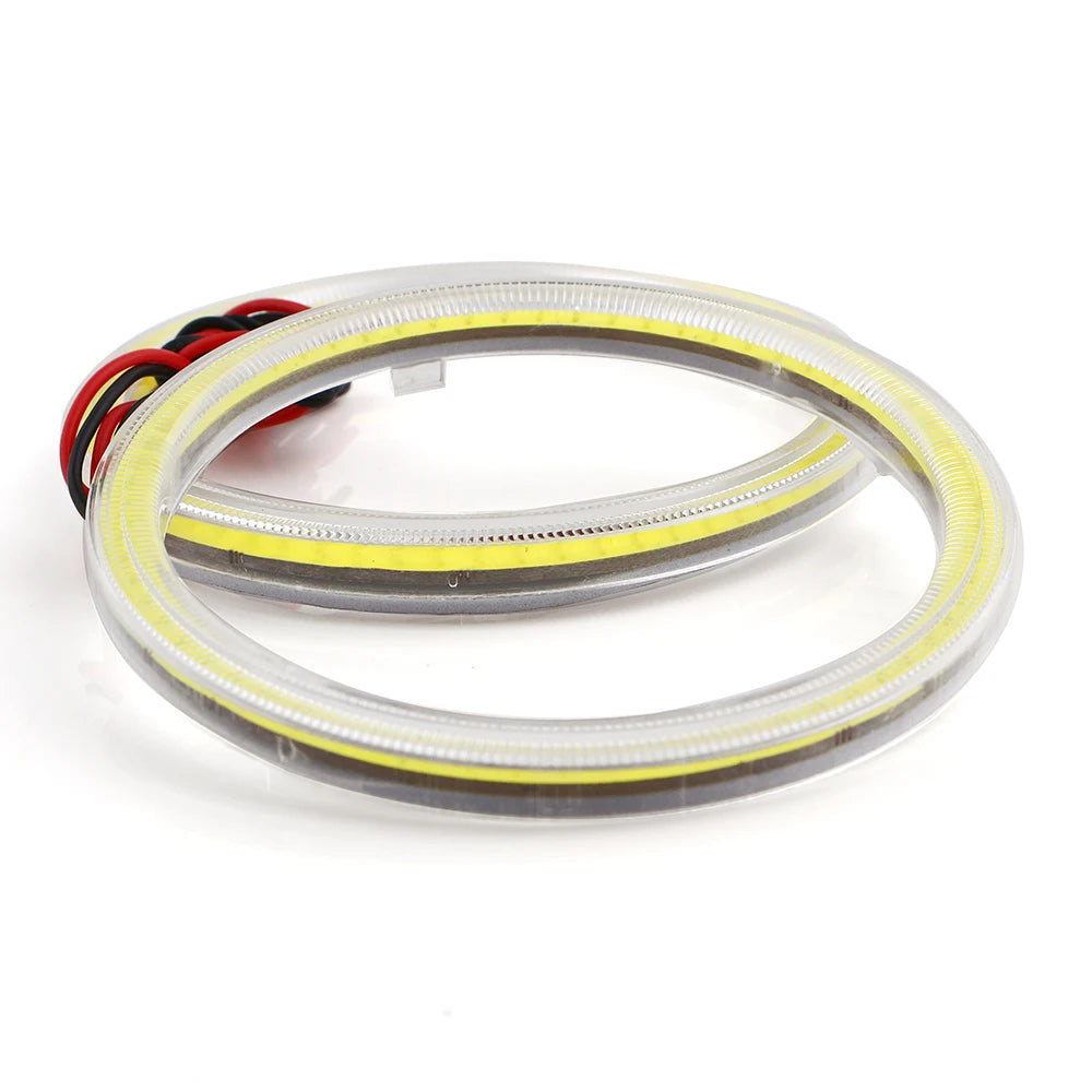 1Pair COB Angel Eyes Halo Rings For LED Car Motorcycle Scooter Headlights 12V With Cover 60mm 80mm 120mm 70mm 90mm 100mm 110mm