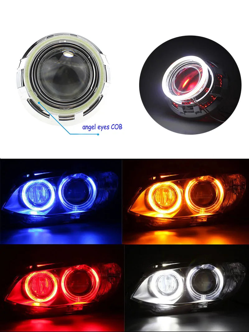 2x Super Bright Halo Rings COB LED Angel Eyes Headlight 60mm 70mm 80mm 90mm 100mm 110mm 120mm Car Motorcycle DRL Light Bulb Lamp