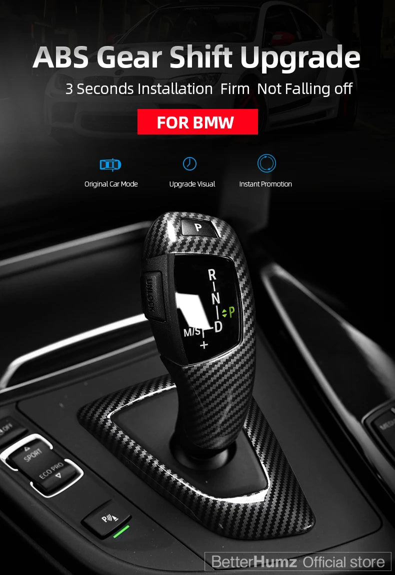 Carbon Fiber ABS For BMW F30 F20 F10 F31 F32 F36 F34 F22 X3 F25 X5 F15 Series 1 3 4 5 Car Gear Shifter Knob Cover Trim Accessory