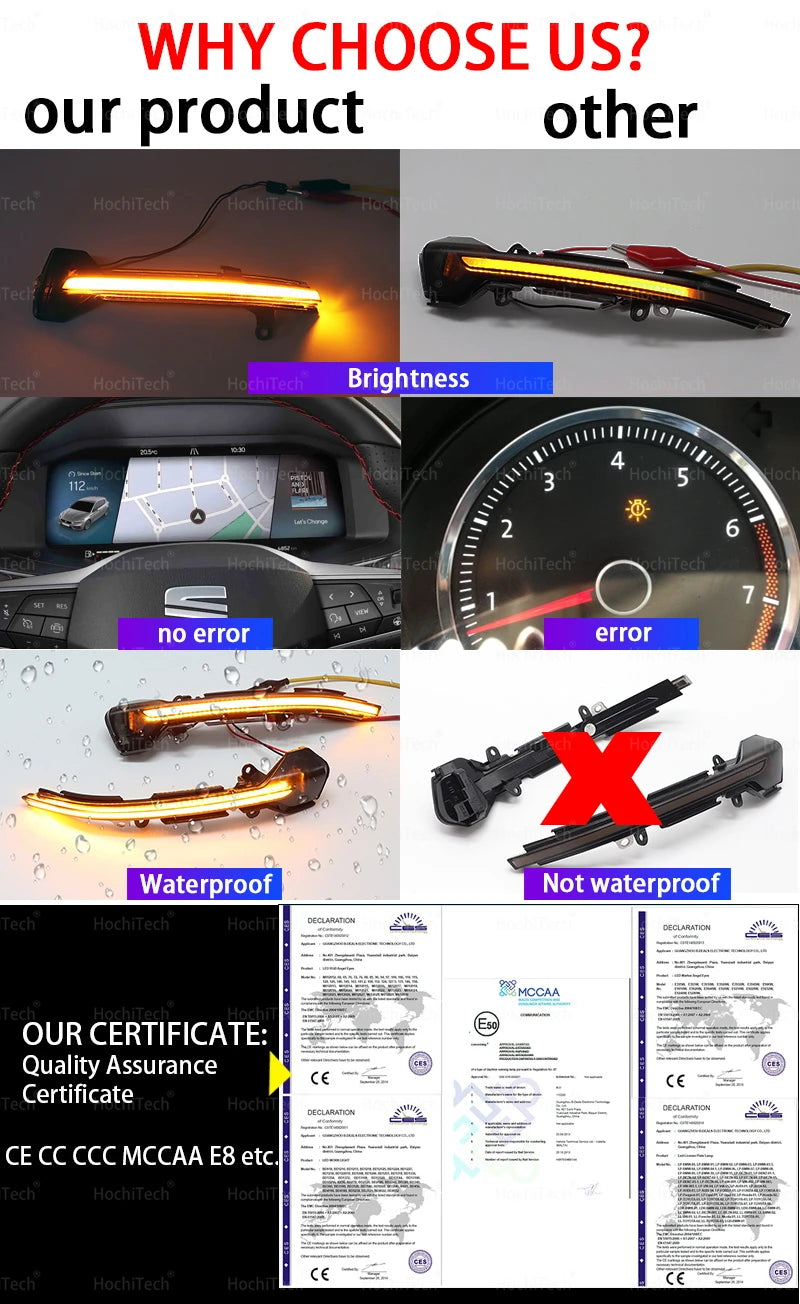 For BMW G38 G12 G20 G30 G31 G32 G14 G15 G16 G11 G12 M5 F90 LED Dynamic Turn Signal Light Rearview Mirror Indicator Yellow