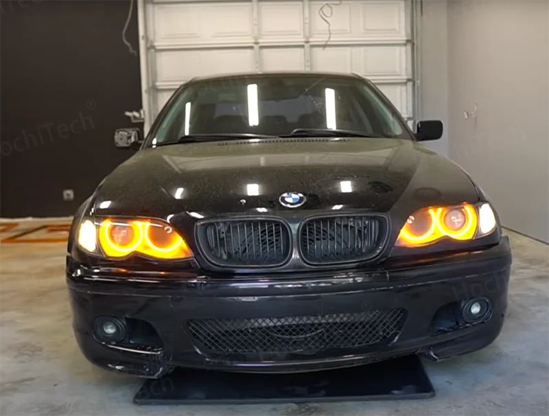 WHITE  LED Headlight Halo Angel Demon Eyes Kit angel eyes light for BMW 3 series E46 sedan touring wagon coupe compact 1998-2005