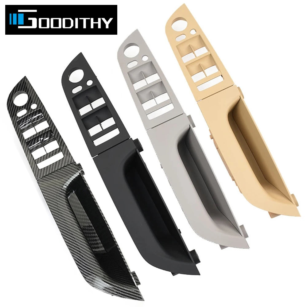 Black Left Right Inner Door Pull Handle Kit Panel Pull Cover Trim For BMW 3 Series E90 E91 E92 2004-2012 316 318 320 325 328i