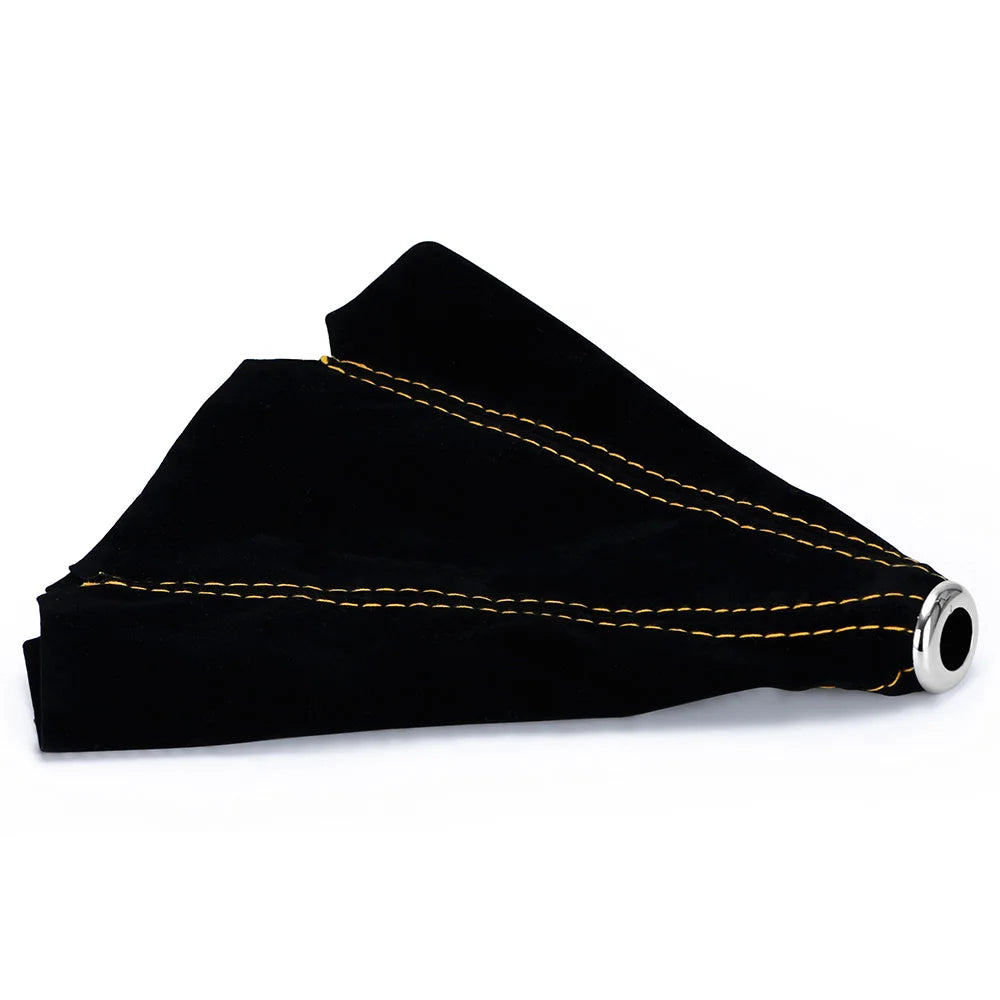 16mm Universal Suede Leather Car Gear Shift Collars Carbon Fiber Auto Car Manual Stick Shifter Knob Gear Shift Boot Cover Gaiter