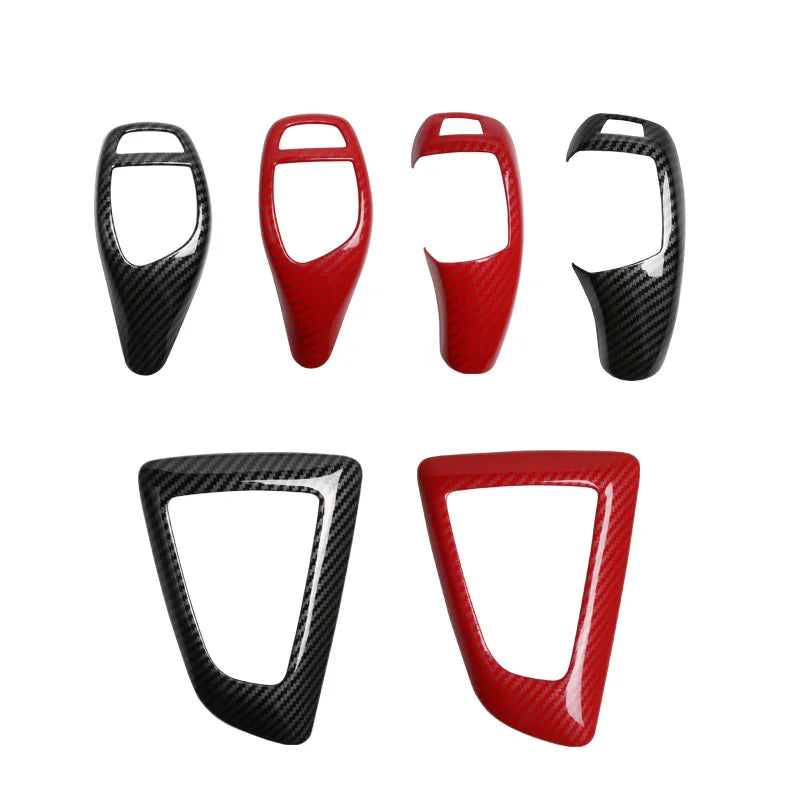 Carbon Fiber ABS For BMW F30 F20 F10 F31 F32 F36 F34 F22 X3 F25 X5 F15 Series 1 3 4 5 Car Gear Shifter Knob Cover Trim Accessory