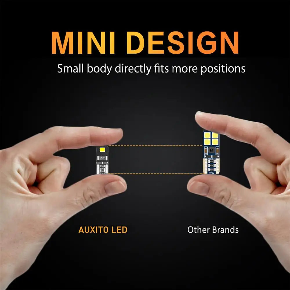 AUXITO 10Pcs W5W T10 LED Canbus No Error Bulb Car Interior Light 194 LED Signal Lamp For Mercedes-Bens Bmw Audi Ford 6000K 12V