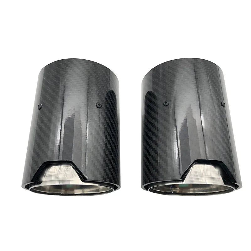 Universal Exhaust Tips for BMW, Carbon Look with Engraved Finish