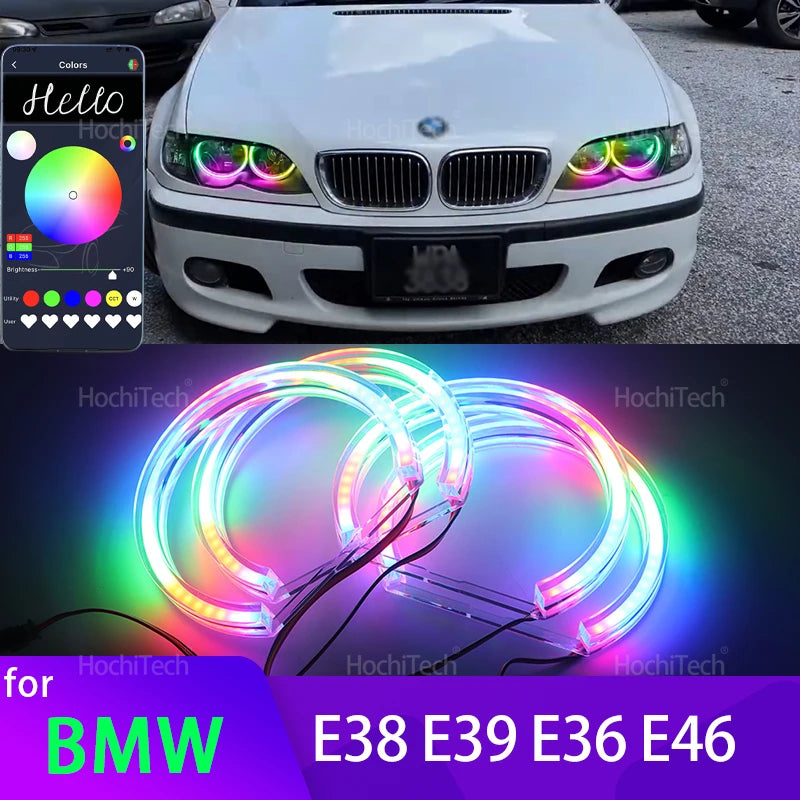 APP Dynamic Angel Eyes Rings Light DRL with Turn Signal Light for BMW 3 5 7 Series E36 E46 E39 E38 728i 740d 325i 328i 740i 730d