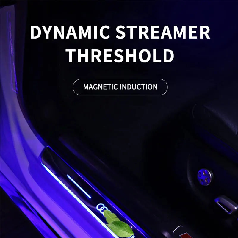 Customized Magnetic Car Door Sill Pedal Illuminated Lights Logo Infrared Sensor USB Charging Auto Scuff LED Threshold Plate Lamp