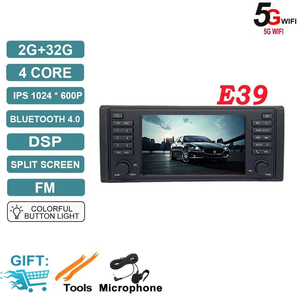 Android OS Auto Radio GPS Navigation for BMW X5 E53 5 Series E39 M5 1996-2007 DSP Car Multimedia Player Stereo WIFI Cooling Fan