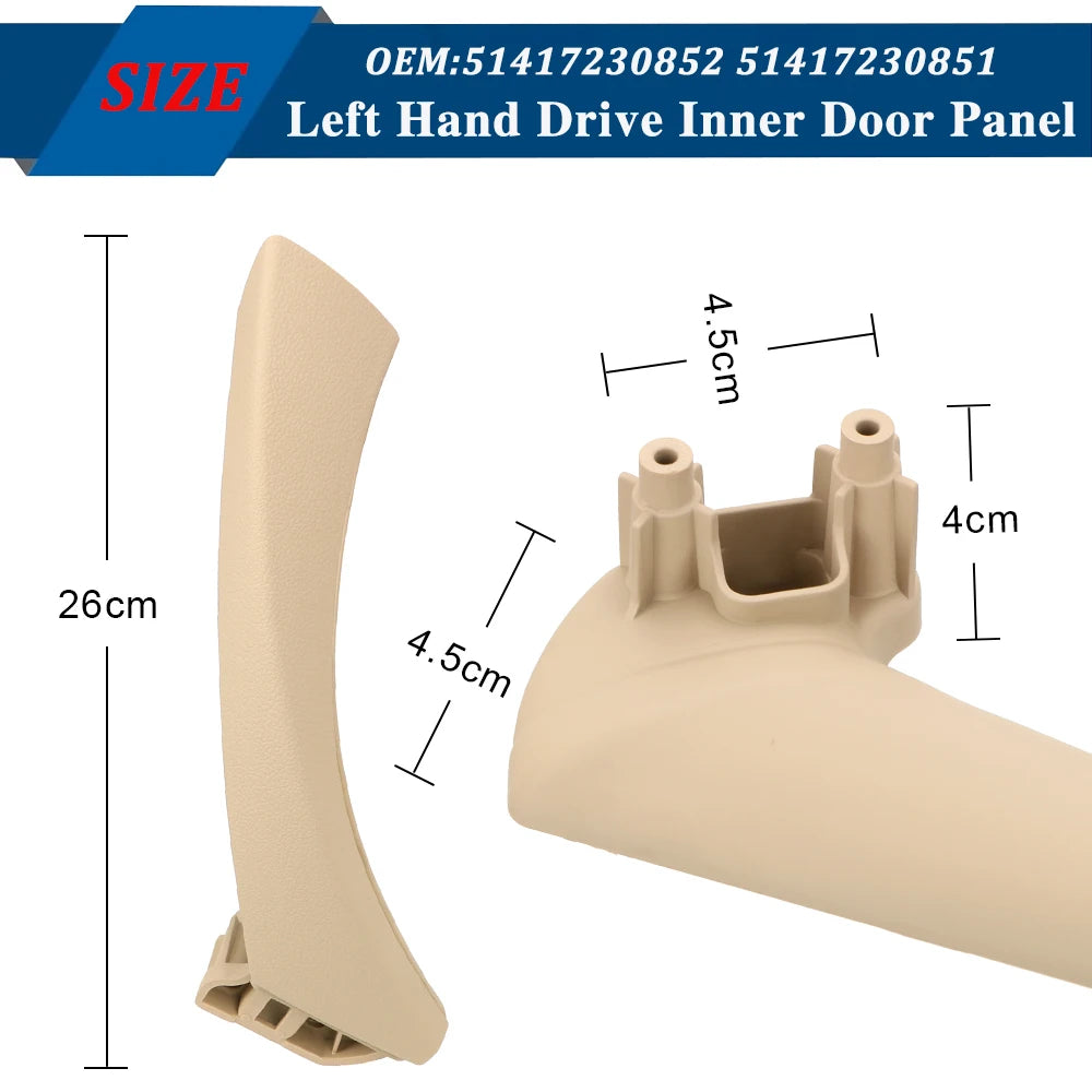 Full Set Interior Door Handles for BMW 3Series E90 E91 318 320 325 328 330 335 Part Inner Doors Panel Handle Bar Pull Trim Cover