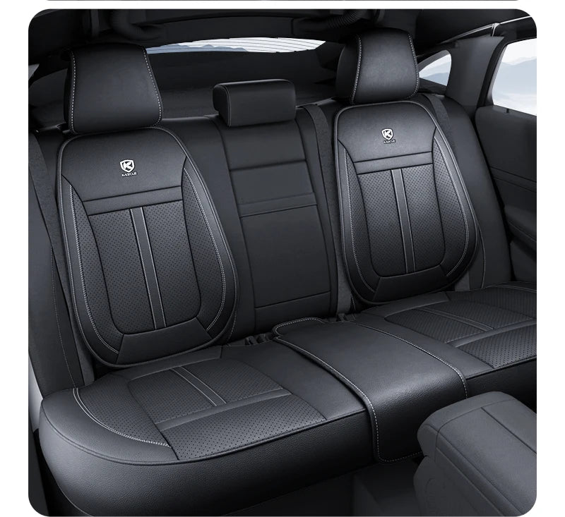 Nappa Leather Car Seat Cover Full Set 5 Seater Breathable Seat Cushion Cover Anti-Slip Full Wrap Driver Car Seat Protectors