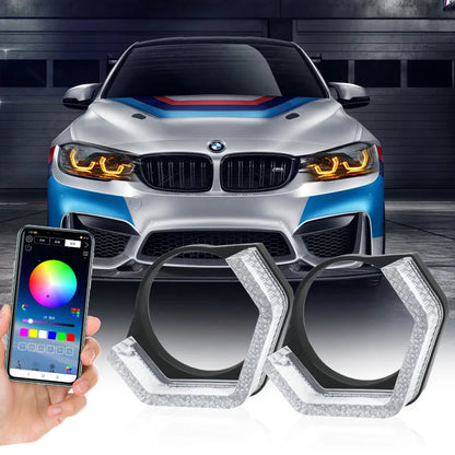 Rectangular RGB angel eye shrouds with app control