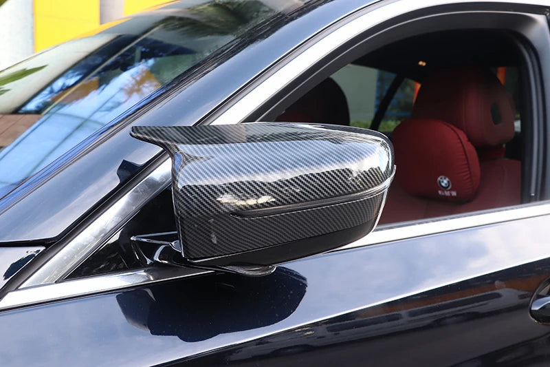 2Pcs Car Bright Black Side Rear View Mirror Cover Replacement For BMW 3 4 5 7 Series G20 G22 G30 G31 G38 G11 G12 2016 - 2022