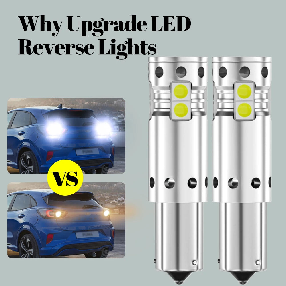 2pcs LED Backup Light Blub Reverse Lamp H21W BAY9S 64136 Canbus For BMW F30 F80 F31 G30 F90 F11 G31 E61 X3 G01 F97 X6 E71 E72