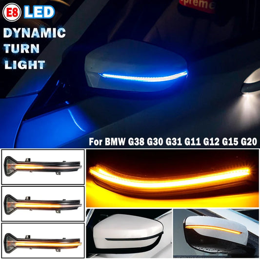 LED Dynamic Turn Signal Light For BMW 5 6 7 8 3 Series G38 G30 G31 G11 G20 M5 Side Mirror Flashing Light Repeater Blinker