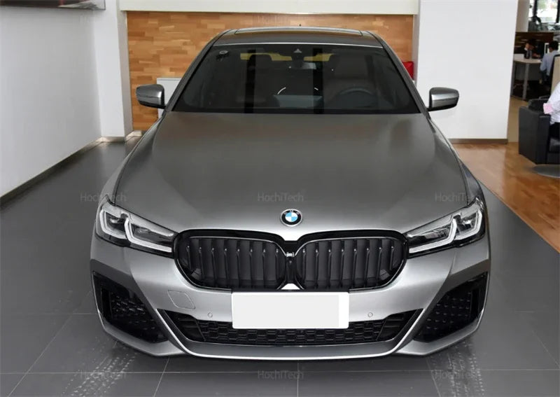 For BMW 5 Series G30 G38 G31 F90 M5 LCI 2020-2023 Car Front Bumper Grille Racing Grills Replacement 2 Slat Gloss Black Grilles