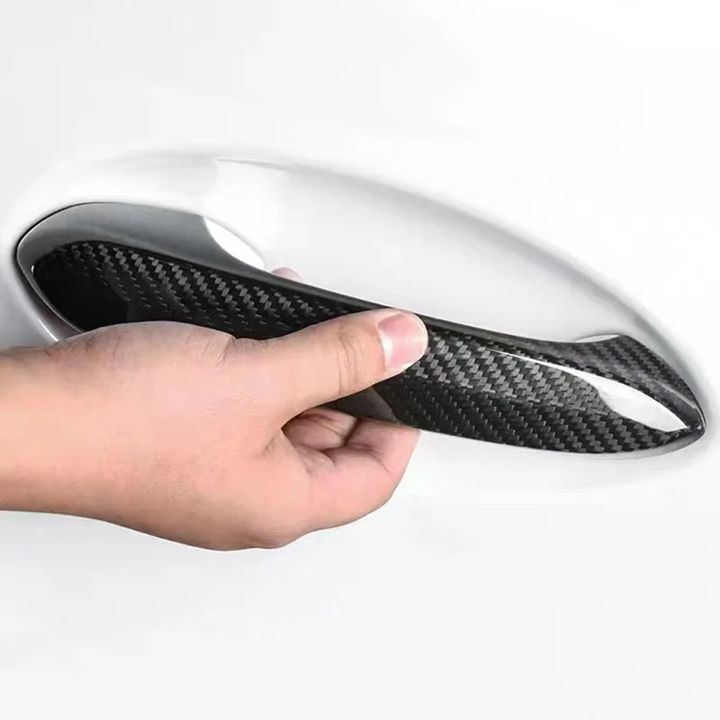 Real Carbon Fiber Car Door Handle Decoration For BMW 3 4 5 6 7 8 X Series X3 X4 X5 X6 X7 G01 G02 G05 G06 F90 G20 G22 G30 G38 G32
