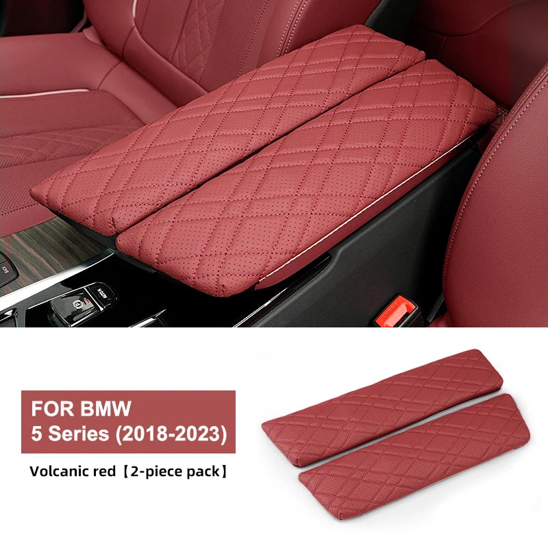 Car Armrest Box Cover Cushion PU Leather Center Console Armrest Protector Pad For BMW 5 Series G30 G32 6GT 2018-2023 Accessories