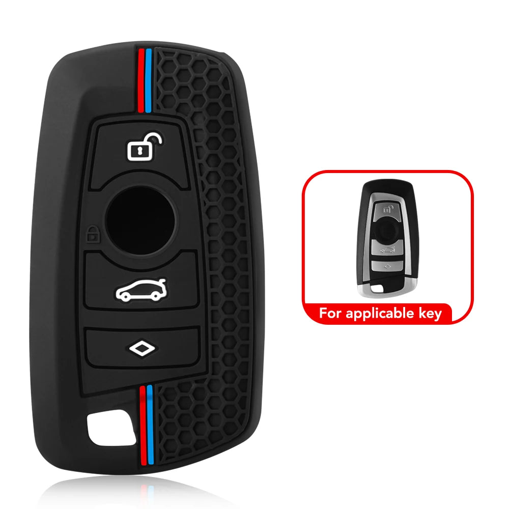 Silicone Car Key Case Cover Shell Fob for BMW F30 F31 F32 F34 F20 F21 F07 F10 1 3 5 7 Series X1 X3 G01 X4 G02 X5 F15 F16 M3 M4